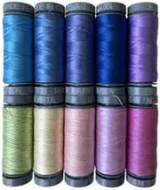 [Aurifil] Hydrangea Sheena Norquay Floral Purple Blue Pink Green Collection 28 Weight Cotton Quilting Thread Set of 10 SN28HC10 Ideal for Sewing, Quilting and Patchwork