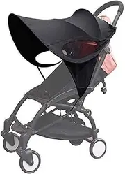 LXLUOO Baby Stroller Sun Cover，Shade Maker，Baby Carriage Awning,Sun Shade for Baby Strollers Widen Sun&Rain Shade Cover Anti-UV Umbrella Canopy Universal Fit for Pram - Black
