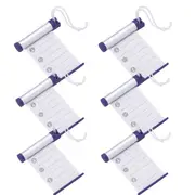 6x Funky Luggage Cylinder Tag Rollout Label for Address Details - Silver/Blue