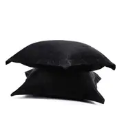 Fur Velvet European Pillowcase Set - Black