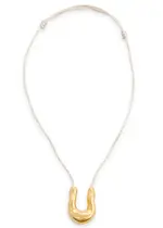 Agmes Wishbone Satin-cord Necklace - Gold - One Size One Size