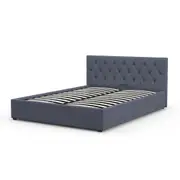 Milano King Capri Luxury Gas Lift Bed Platform Frame w/ Headboard M3 Charcoal