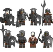 8pcs/set The Lord Of The Rings Series Minifigures Building Blocks Kit, Warrior Mini Action Figures Toys Fans Gifts For 6 Years + Kids Boys Girls