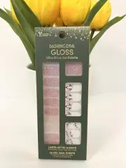 NEW Dashing Diva LIGHT SHOW Pink Glitter Christmas Holiday Nail Strips
