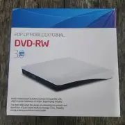 USB 3.0 Pop-Up Mobile External DVD RW CD Writer Driver Burner Reader New Sealed