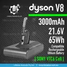 3000mAh 21.6V Vacuum Battery 4 Dyson V8 Absolute Animal Fluffy True Capacity