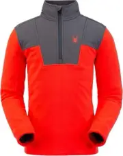 Spyder Men's Basin 1/2 Zip Fleece Jacket (Large) Volcano Red