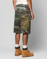 [ED HARDY] Ed Hardy Dragon Jorts Camo - Size 36 36 Camo