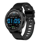 L8 ECG+PPG Heart Rate Blood Pressure O2 Monitor 1.22inch Full-round Touch Screen Weather Push bluetooth Music IP68 Depp Waterproof Smart Watch BLACK COLOR
