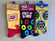 Funny Nostalgic Food Adult Sock Lot Kraft Mac & Cheese Froot Loops Oscar Mayer