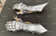 18G Medieval Gauntlet Pair Accents Knight Crusader Armor gothic gauntlet LARP