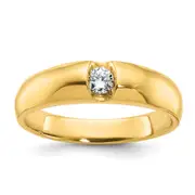 14k Yellow Gold Men's 1/5 carat Diamond Complete Ring