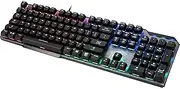 MSI Vigor GK50 Elite LL Mechanical Gaming Keyboard - Kailh Blue Switches (Clicky), Ergonomic Keycaps, Brushed Metal Finish, Anti-Slip Base, Per-Key RGB Mystic Light, USB 2.0 - Full-Sized