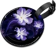 [WOSHJIUK] 2-Pc,Luggage Tags for Suitcases,Travel Tags for Luggage,Flowers Abstract Purple Pattern