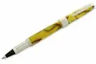 Gecko Yellow Roller Pen Solid Silver & Hard Resin Blue Ink Parker Type Refil
