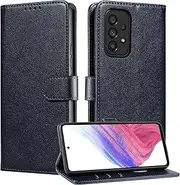 [Boyobacase] Wallet Case for Samsung Galaxy A13 4G,for Galaxy A04S Case,PU Leather Flip Cover RFID Blocking Phone Cover with 3 Card Slots [Stand Feature] [Side Magnetic Closure]-Navy Blue