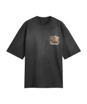 Pattern printed T-shirt S,XL,L,M,XXL black