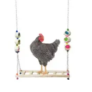 Chicken Swing and Perch - Wood Ladder Stand Toy for Hens - Handmade Coop Swin...