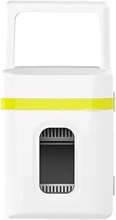 10L Mini Fridge for Bedrooms with Window Portable Cosmetic Refrigerator Cooler & Heats AC+DC Power Compatibility for Cars, Homes, Offices, and Dorms Space Quiet Mini Bar, Hotel Mini Bar (Color : Yell
