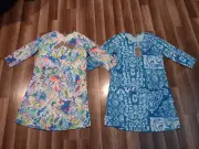 Shana apparel women size small multi color 1 pocket lot of 2 dresses NWT