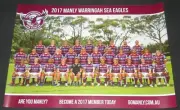 LARGE Brand New 2017 Manly Warringah Sea Eagles Nrl Team Poster