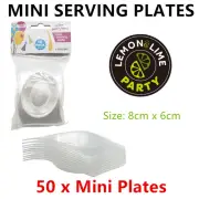 50x Reusable Mini Plastic Serving Plate Party Catering Food Bowl Container Box