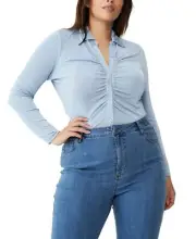 COTTON ON Womens Trendy Plus Size Bowie Button Front Shirt Top Size 16W