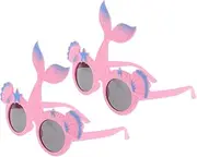 [Minkissy] 2pcs Mermaid Party Favors Decorations Mermaid Themed Eyeglasses Animal Photo Booth Props Mermaid Birthday Decorations For Girls