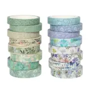 Floral Washi Tape Set 16 Rolls, Flower Spring Decorative Paper Sticker for
