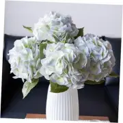4pcs 22.4'' Realistic Large Artificial Hydrangea Flowers with 4pcs White Green