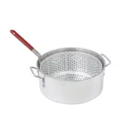 10.5 Qt Aluminum Stock Frying Pot Strainer Basket Heavy Duty Cool Touch Handle