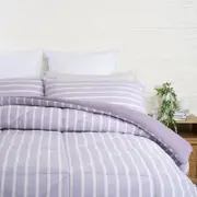 Sheraton Luxury Reversible Stripe Washable Quilt Lilac (Queen, King)