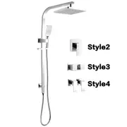 ACA Chrome 8 inch ABS Rain Shower Head Taps 3 Functions Handheld Spray head set Mixer Tap Brass Diverter WELS