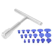 ◇Paintless Dent Removal Puller T Bar With 18pcs Pulling Tabs Kit Auto Body