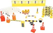 FOYTOKI 1 Set Miniature Traffic Barricade Road Sign Model Playset for Simulation Traffic Kit for Imaginative Play