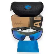 Costa Del Mar Sunglasses Reefton PRO Matte Gray Blue Polarized Glass w/case NWT