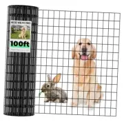 Wire Fence 36 Inch x 100 Foot, 2 Inch x 3 Inch 16GA, Black Hardware Cloth PVC