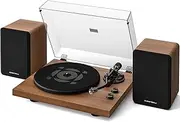 SoulBox S1 Vinyl Record Player with Stereo Speakers, Turntable with Built-in Preamp, S-Shaped Tonearm, 33/45 RPM
