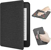 ERUNTO Case for 7-inch 12th Kindle Paperwhite, Signature Edition and Kindle Colorsoft. TPU Cover with Cloth Texture and Hand Belt, Double-Sided Magnetic Shell with Wake-up/Sleep Function(Black)
