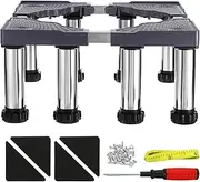 uxcell Mini Fridge Stand, 8 Strong Feet Laundry Stand Base Multi-Functional Adjustable Base Tray Anti-Vibration for Refrigerator Washing Machine Dryer Dishwasher AC, 9.4"-10.6" Height