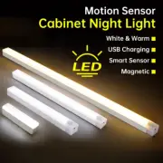 Motion Sensor Under Cabinet Closet Light USB Rechargeable Kitchen Night Lamp