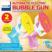 Blue Or Pink Automatic Electric Fun Bubble Gun 2 Heads With Bubble Solution