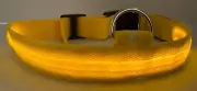 Dog Collar - Large (Adjustible) - Yellow - LED Light: Solid or Flashing