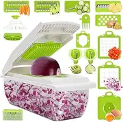 Vegetable Chopper, Multi-Function 18 in 1 Food Chopper Vegetable Slicer Cutter Veggie Chop Potato Carrot Dicer Onion Chop for Salad, 9 Blades and an Egg Separator for Kitchen