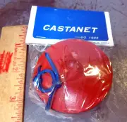 vintage 1960s Wood Castanet, NEW in original package, wear on fingers & "clack"