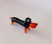 DACHSHUND~Dog~Collectible Hand Blown Art Glass Figurine~Handmade Tiny Animal