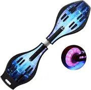 Ripstick Skateboard, Deluxe Junior Caster Board with 360 Degree Caster Trucks and Anti Slip Concaved Platform, Illuminating Wheels rip Stick Caster Boards for Youths Beginners (3)
