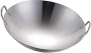 OFFSCH 1Pc Stainless Steel Binaural Wok Household Frying Pan for Induction Cooktops Kitchen Cooking Pot Workmanship Housewarming Present
