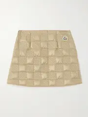 [Moncler] Moncler - Quilted Appliquéd Shell Mini Skirt - Light brown - IT40 IT 40 Brown