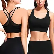 [newhsy] Women's Sports Bras, High Impact Support Bras for Grils Women, Comfort Bralettes with Removable Pads for Yoga Gym Daily Wear